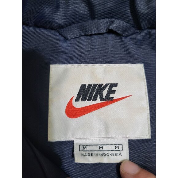NIKE Men's Medium Navy Blue Windbreaker Full Zip Jacket Vintage 90's Coach Track - Picture 8 of 12